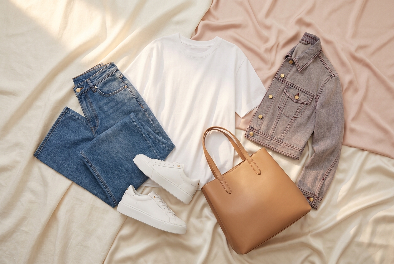 Off-Duty Denim — flat-lay of the outfit